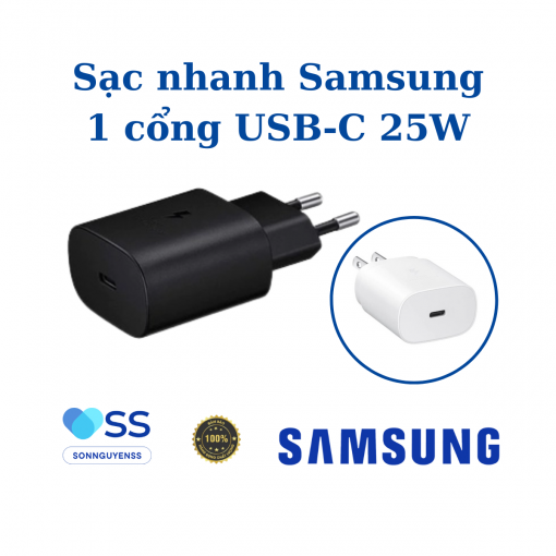 Củ sạc nhanh Samsung USB-C 25W 1 cổng type C - Chính hãng